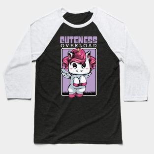 Unicorn - Cuteness Overload - Cute Kawaii Baseball T-Shirt